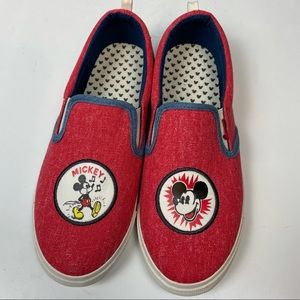 Disney Mickey Mouse Sneaker Shoes Slip On Size 8